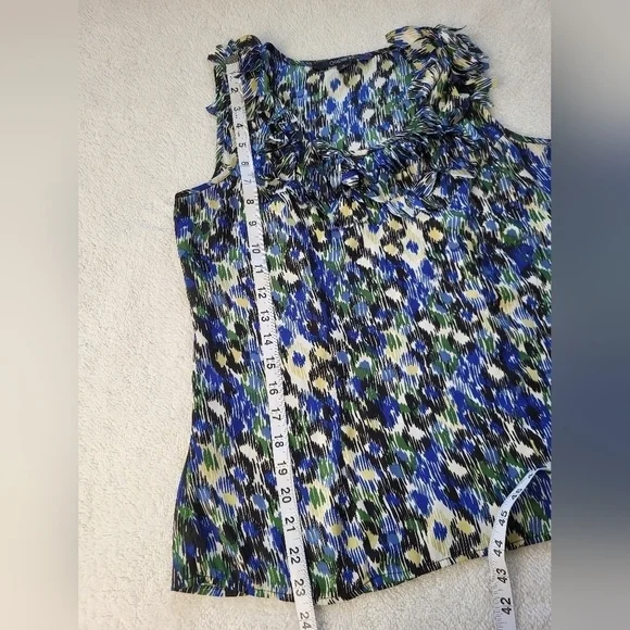 Chadwicks Sleeveless Blue and Green Summer Top Women's Size 4 - Picture 5 of 7